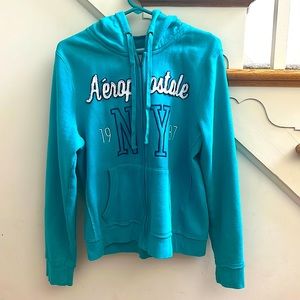 Aeropostale - Turquoise Zip-Up Hoodie